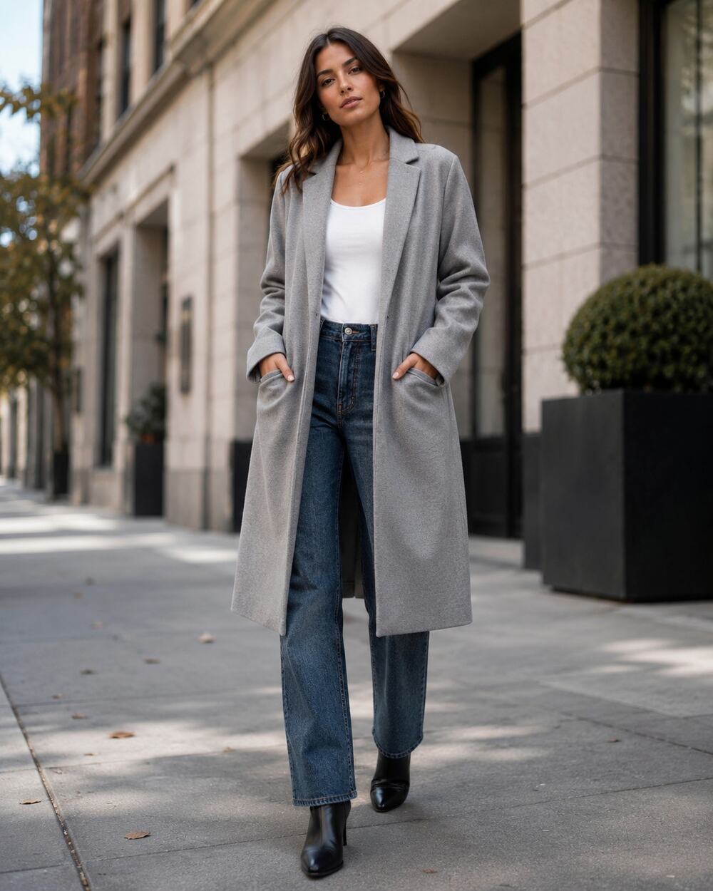 SPANX AirEssentials Long Jacket in Grey Heather size XS